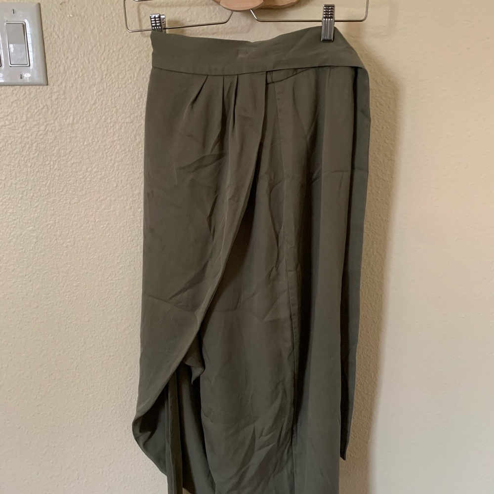 Olive green wrap skirt